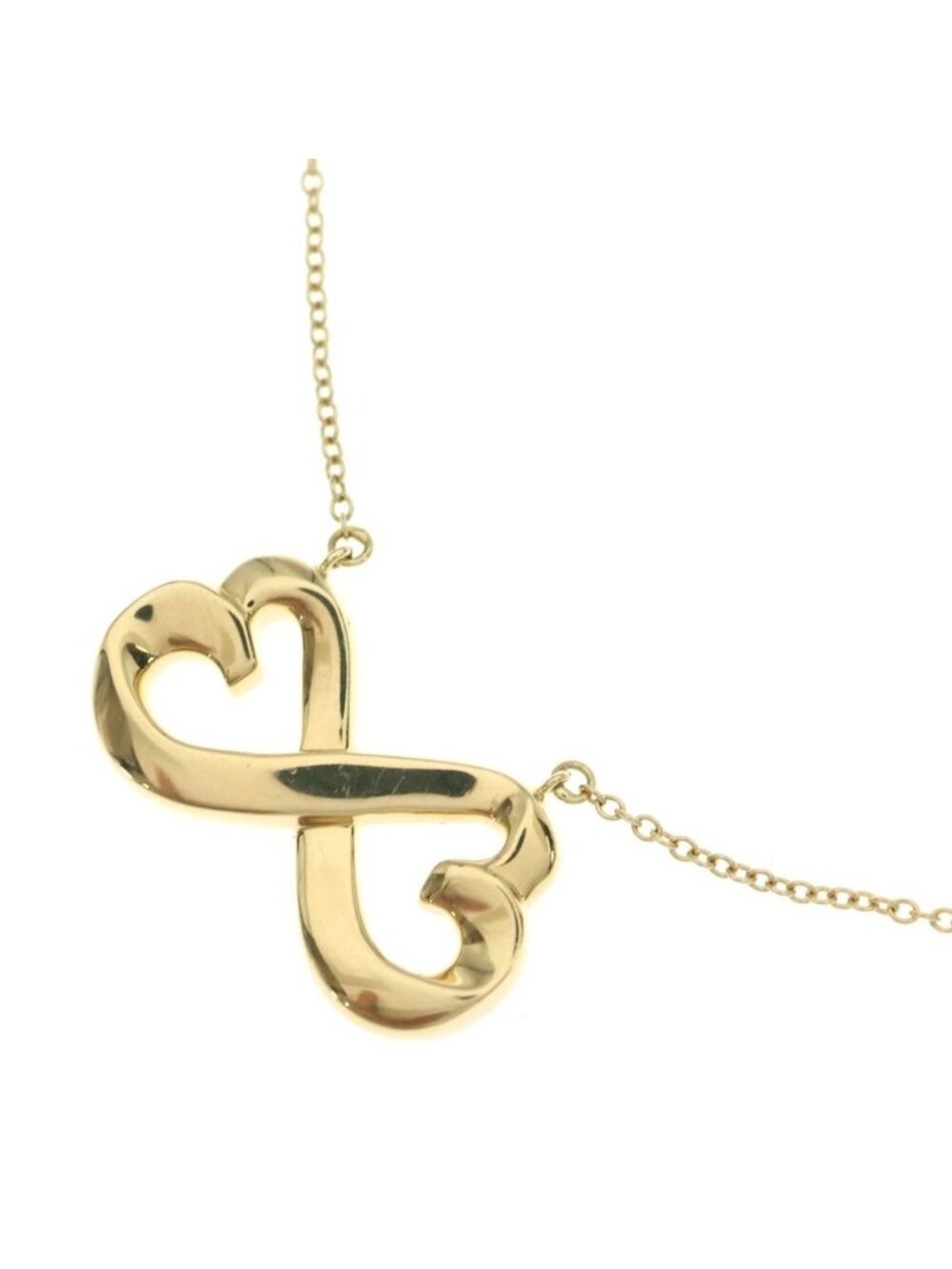 Tiffany & Co 18k Yellow Gold Paloma Picasso Double Loving Heart Chain Necklace